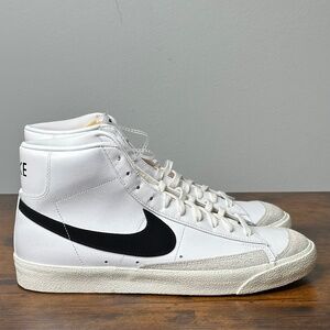 Nike Blazer Mid '77 White Black High Top Sneakers Men's Size 12 BQ6806-100